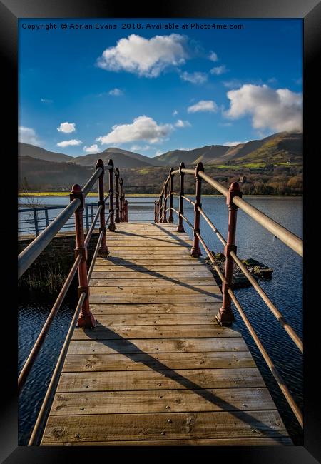 Lake Padarn Footbridge Framed Print by Adrian Evans