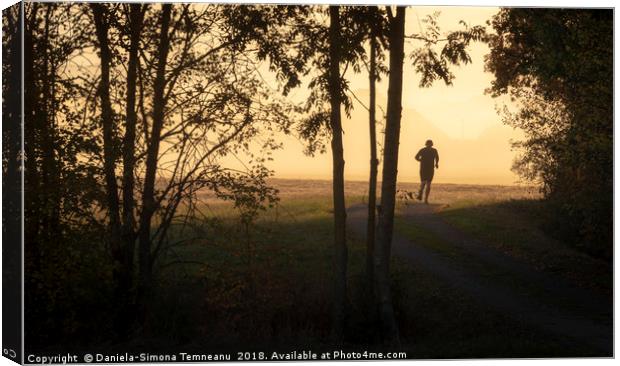 Man jogger at sunrise Canvas Print by Daniela Simona Temneanu