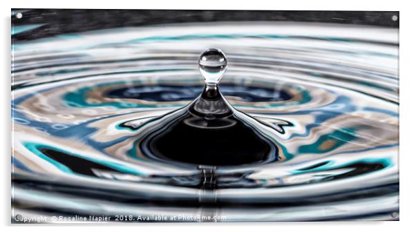 Turquoise blue water drop Acrylic by Rosaline Napier
