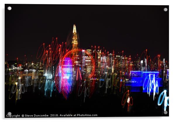 Vibrant London Eye skyline Acrylic by WATCHANDSHOOT 