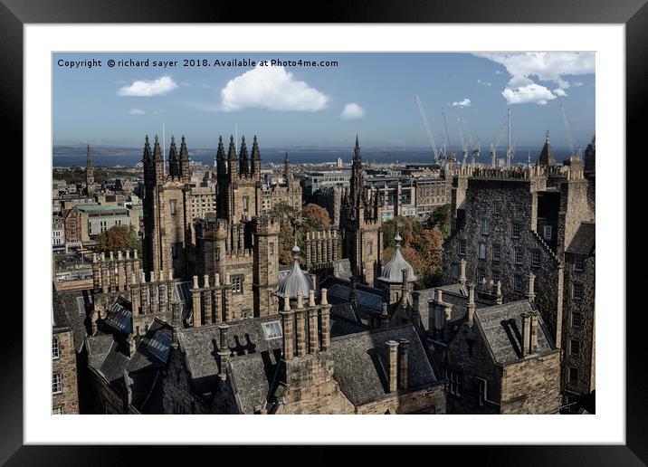 A Majestic Edinburgh Rooftop Experience Framed Mounted Print by richard sayer