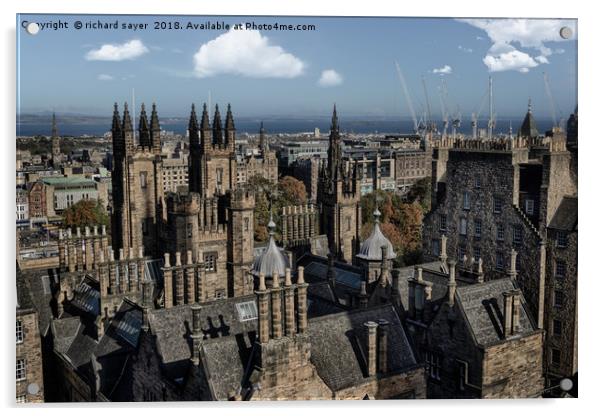 A Majestic Edinburgh Rooftop Experience Acrylic by richard sayer