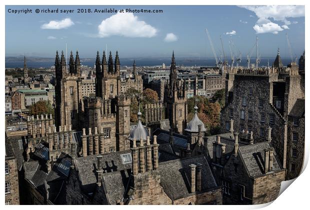 A Majestic Edinburgh Rooftop Experience Print by richard sayer