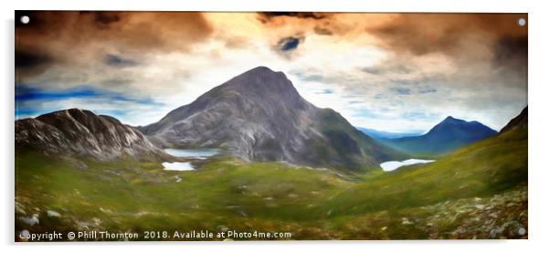 View of An Ruadh-Stac from Maol Chean-dearg Acrylic by Phill Thornton