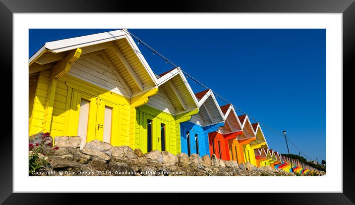 Beach Huts,Scarborough Framed Mounted Print by Alan Deeley