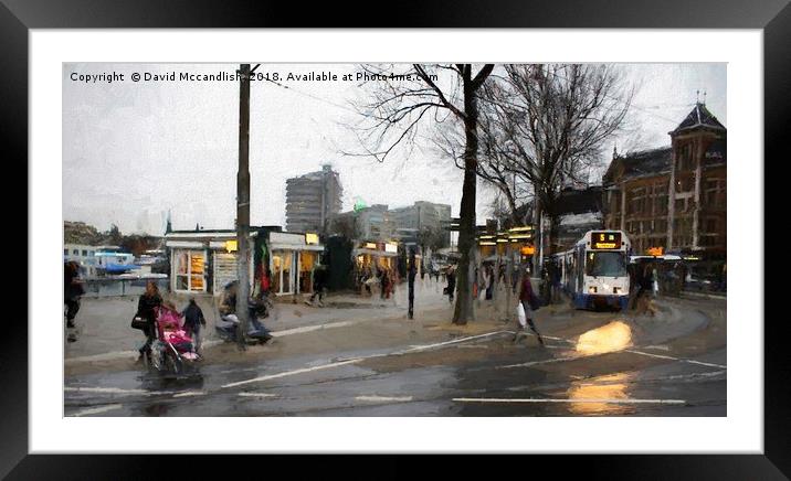    Amsterdam on a Rainy Day                        Framed Mounted Print by David Mccandlish