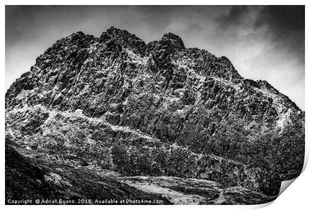 Tryfan mountain East Face  Print by Adrian Evans
