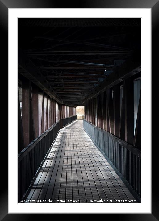 Long wooden covered bridge Framed Mounted Print by Daniela Simona Temneanu