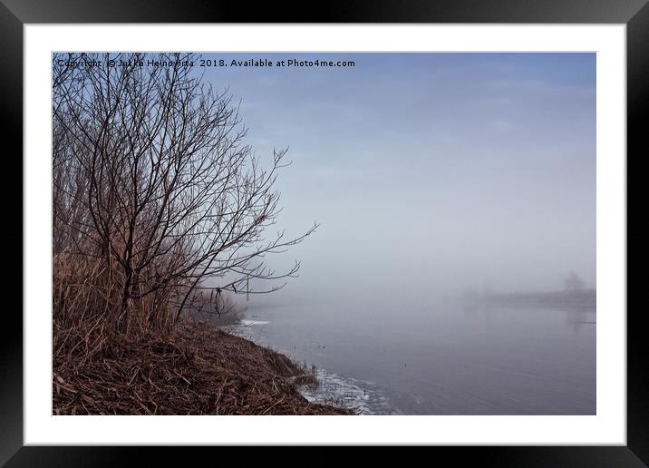 Heavy Mist Over The River Water Framed Mounted Print by Jukka Heinovirta