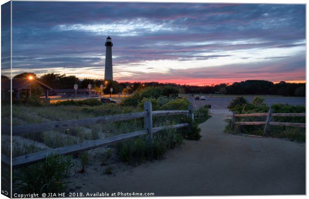 Cape May Point lighthouse landscape  Canvas Print by JIA HE