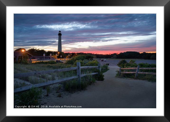 Cape May Point lighthouse landscape  Framed Mounted Print by JIA HE