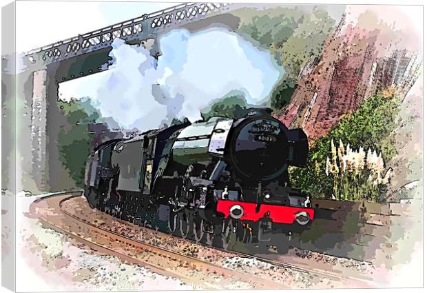 The Flying Scotsman passing Teignmouth on way to D Canvas Print by Rosie Spooner