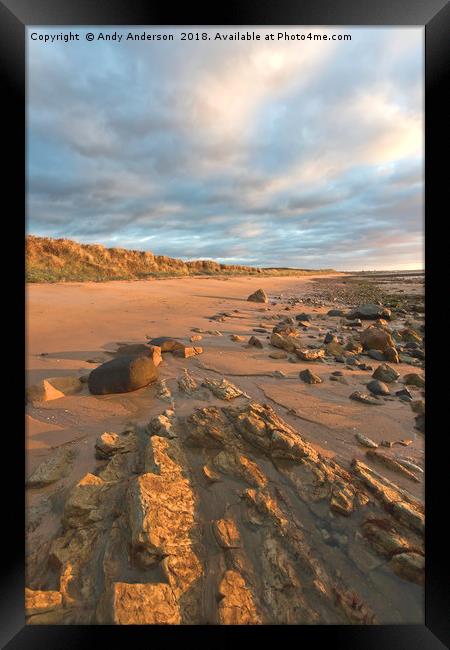 Scottish Beach Sunrise Framed Print by Andy Anderson