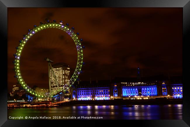 The London eye at Southbank                     Framed Print by Angela Wallace