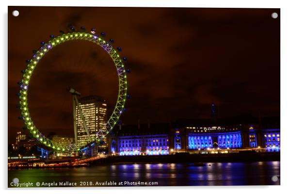 The London eye at Southbank                     Acrylic by Angela Wallace