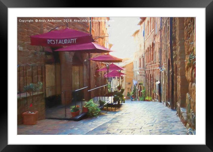 Tuscan Charm of Volterra Framed Mounted Print by Andy Anderson