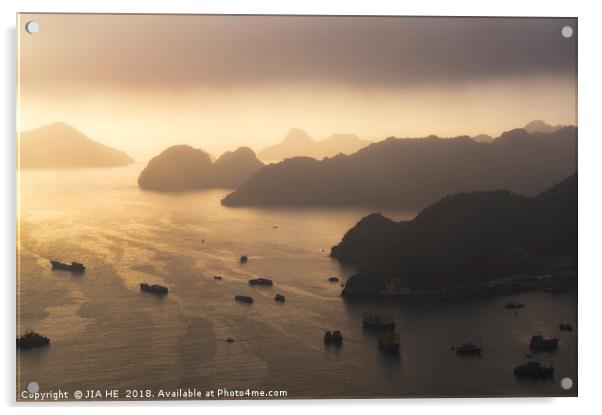 Lan Ha Bay landscape Acrylic by JIA HE