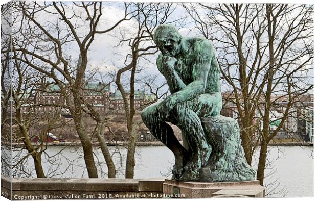 Stockholm, the thinker by Rodin at Waldemarsudde Canvas Print by Luisa Vallon Fumi