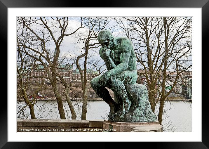 Stockholm, the thinker by Rodin at Waldemarsudde Framed Mounted Print by Luisa Vallon Fumi