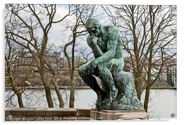 Stockholm, the thinker by Rodin at Waldemarsudde Acrylic by Luisa Vallon Fumi