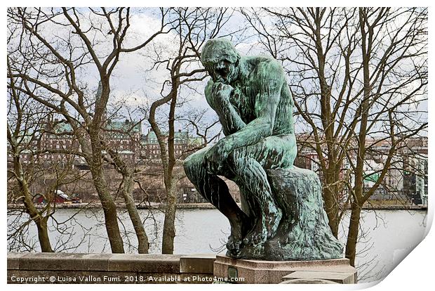 Stockholm, the thinker by Rodin at Waldemarsudde Print by Luisa Vallon Fumi