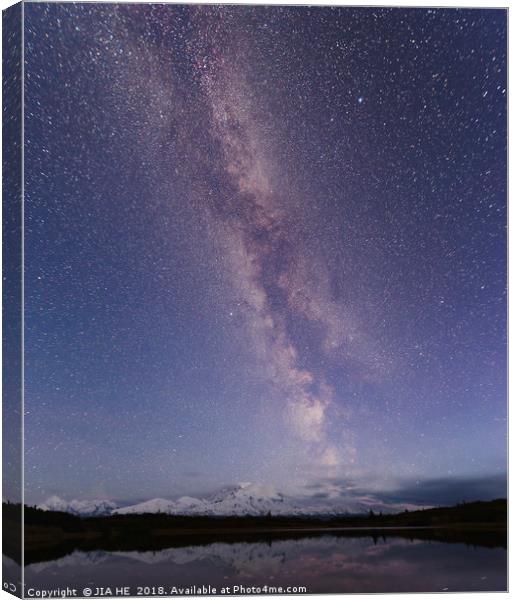 Denali night sky Canvas Print by JIA HE