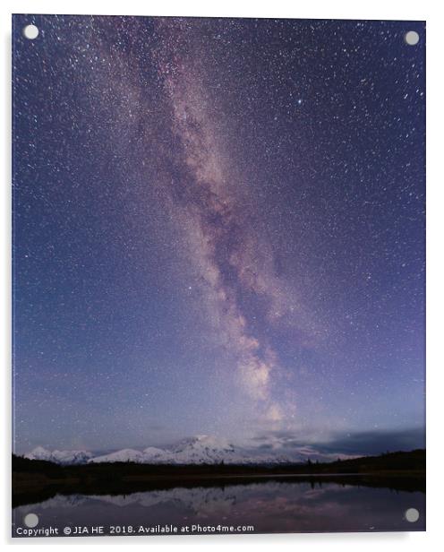 Denali night sky Acrylic by JIA HE