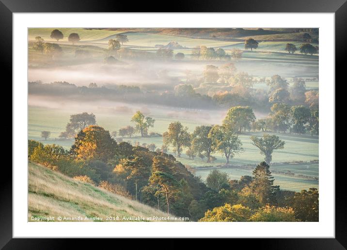 Misty Morning on River Tees Framed Mounted Print by AMANDA AINSLEY