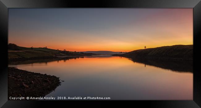 Radiant Sunrise Over Grassholme Reservoir Framed Print by AMANDA AINSLEY
