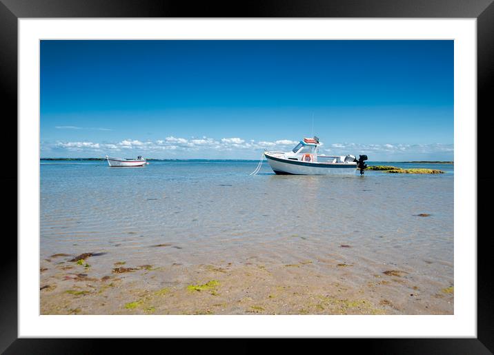 boat on sand Framed Mounted Print by youri Mahieu