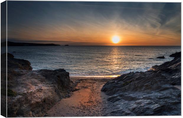 Cornwall sunset Canvas Print by Eddie John