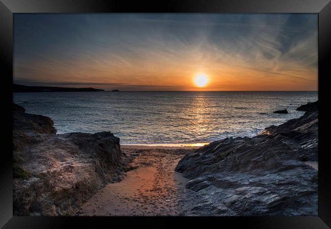 Cornwall sunset Framed Print by Eddie John