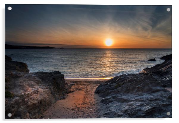 Cornwall sunset Acrylic by Eddie John