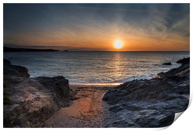Cornwall sunset Print by Eddie John