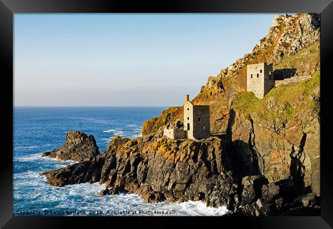 old tin mines cornwall Framed Print by Kevin Britland