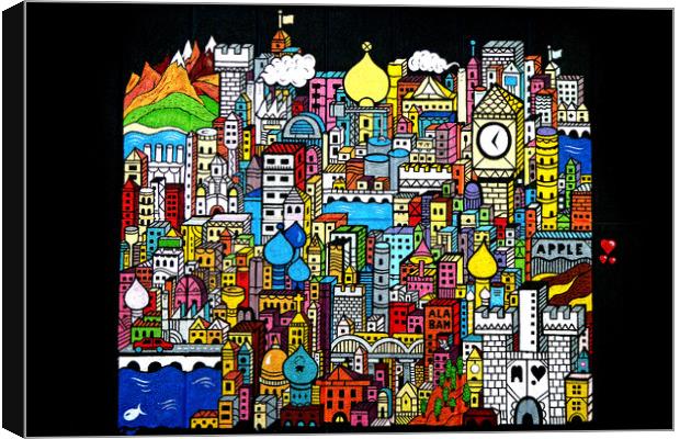 Street art mural on the Southbank London Canvas Print by Andy Evans Photos