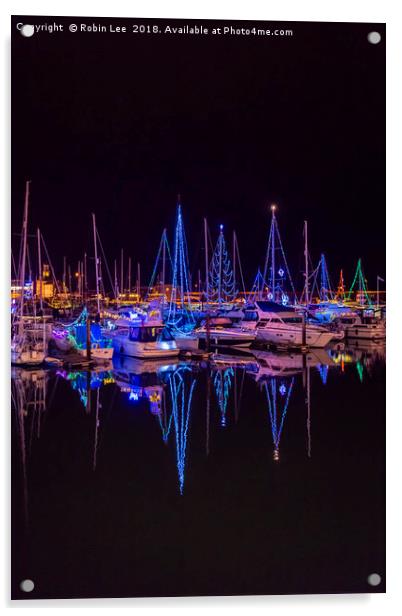 Ramsgate Royal Harbour and Marina Christmas Lights Acrylic by Robin Lee