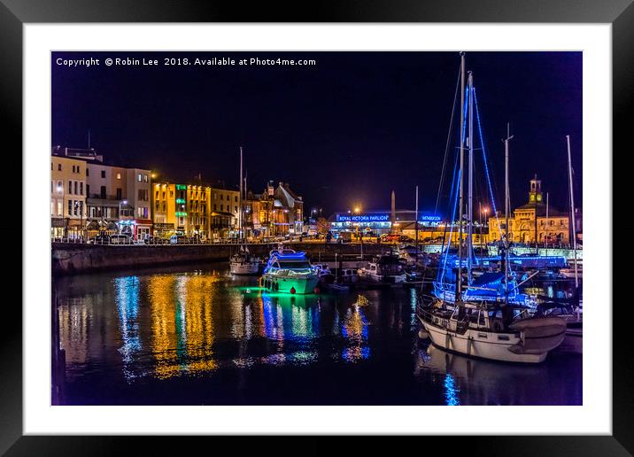 Ramsgate Harbour lights Framed Mounted Print by Robin Lee