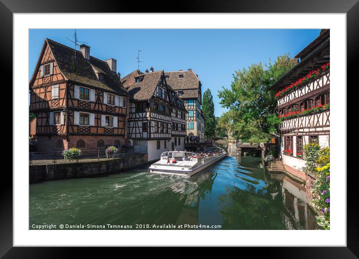 Historical quarter and Ill river in Strasbourg Framed Mounted Print by Daniela Simona Temneanu