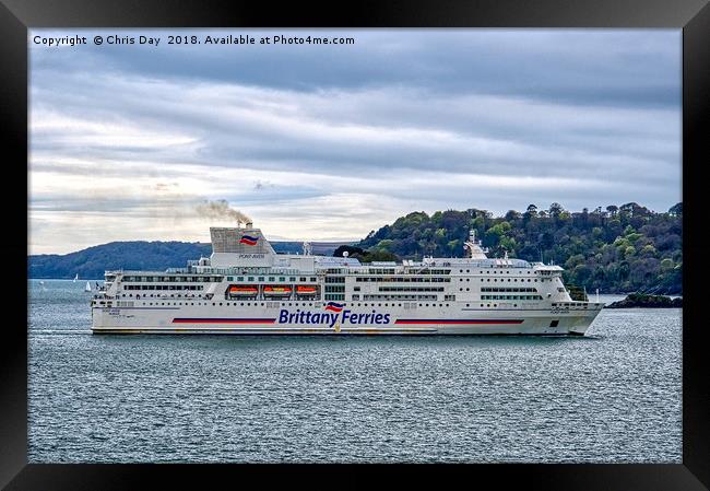 Brittany Ferries Pont Avon Framed Print by Chris Day