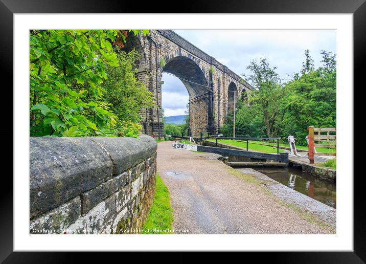 Lock, towpath, viaduct Framed Mounted Print by Kevin Hellon