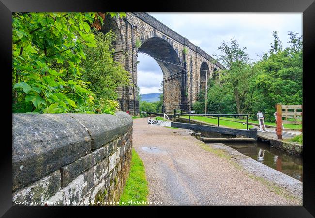 Lock, towpath, viaduct Framed Print by Kevin Hellon