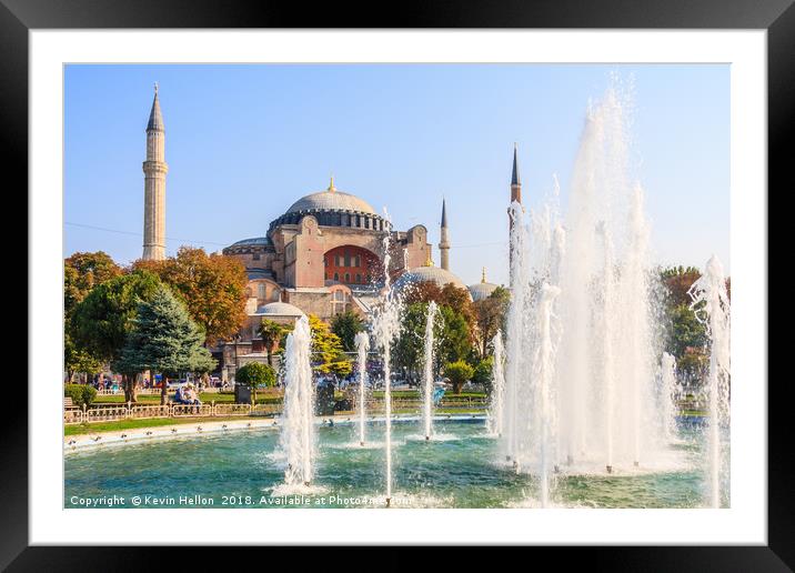 Sultan Ahmad Maydan Fountain Framed Mounted Print by Kevin Hellon