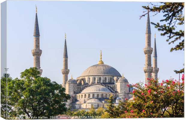 View of the Blue Mosque Canvas Print by Kevin Hellon