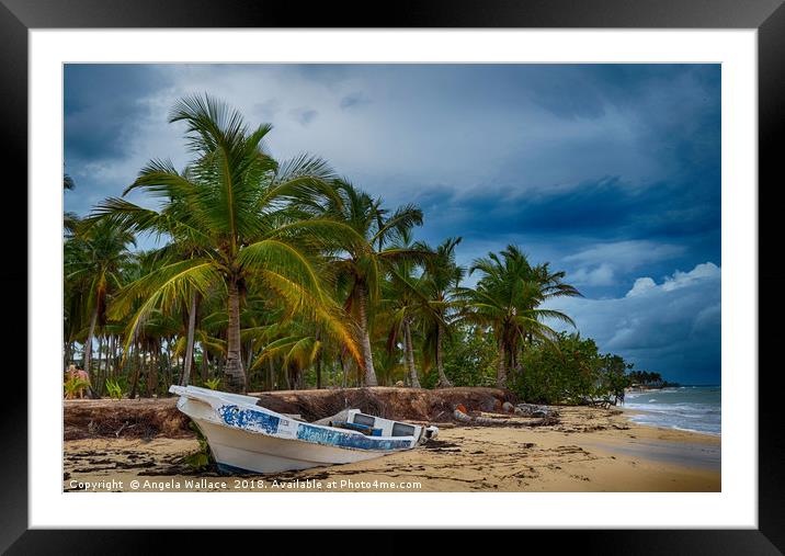 Buried in the sand          Framed Mounted Print by Angela Wallace