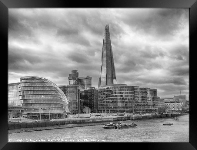  The Shard black and white Framed Print by Angela Wallace