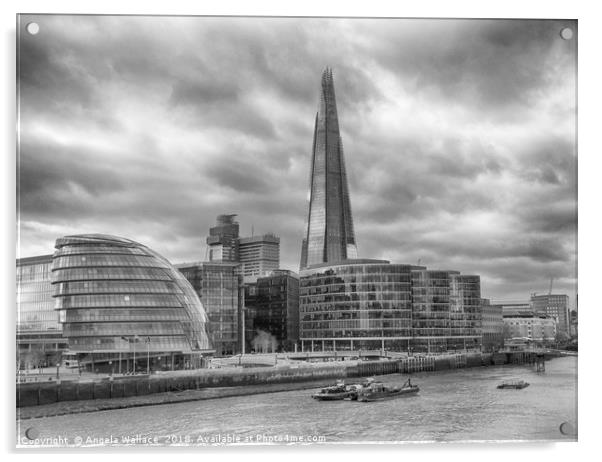  The Shard black and white Acrylic by Angela Wallace