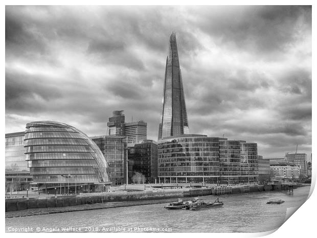  The Shard black and white Print by Angela Wallace