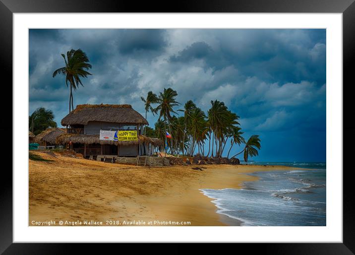 Beach front shop             Framed Mounted Print by Angela Wallace