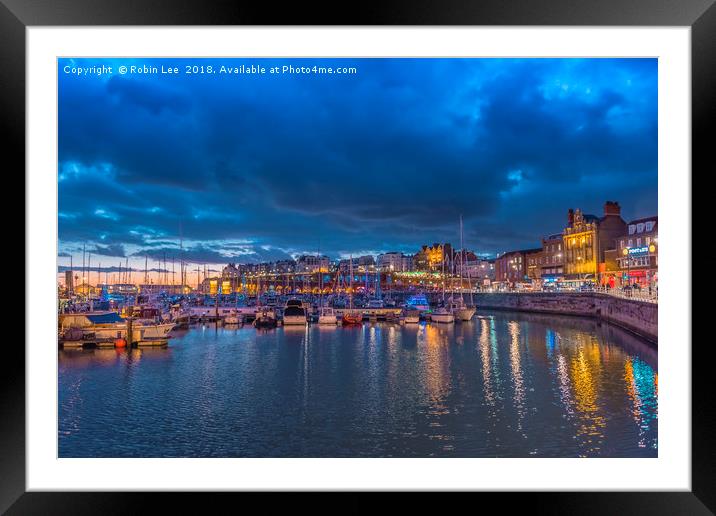Ramsgate Harbour at twilight Framed Mounted Print by Robin Lee